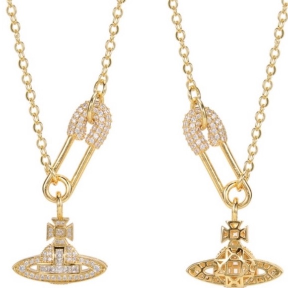 Sold out Vivienne Westwood chain & safety pin pendant necklace - Picture 1 of 5